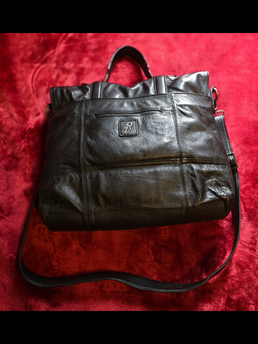 Rachel Zoe Black Leather Tote with Shoulder Strap